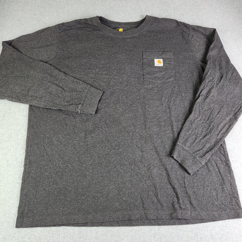 Carhartt Pocket T-Shirt Men 3XL Charcoal Heather Graphic Relaxed Fit Heavyweight